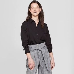 Black long sleeve blouse